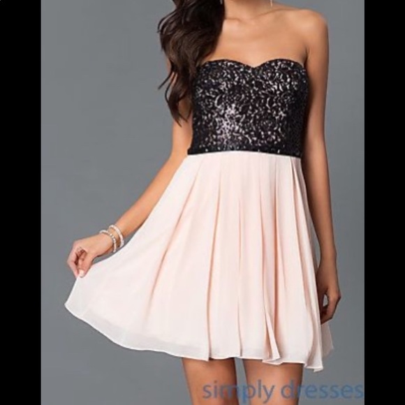 Pink Strapless Homecoming Party Dress - Picture 6 of 7